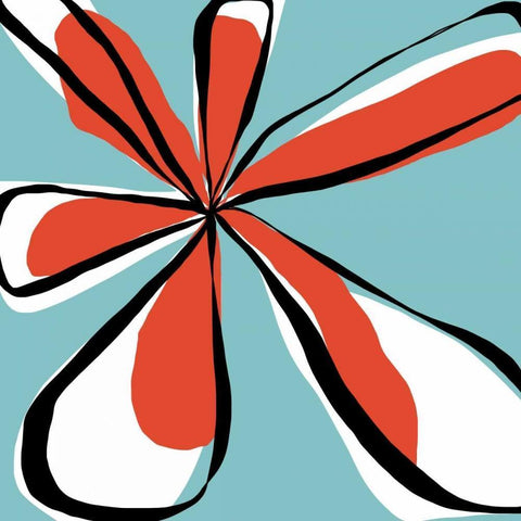 Oh So Pretty - Aqua Black Ornate Wood Framed Art Print with Double Matting by Weiss, Jan