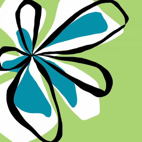 Oh So Pretty - Green Black Ornate Wood Framed Art Print with Double Matting by Weiss, Jan