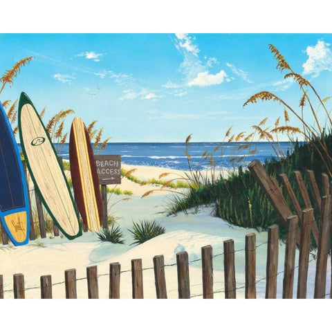 Beach Access White Modern Wood Framed Art Print by Westmoreland, Scott