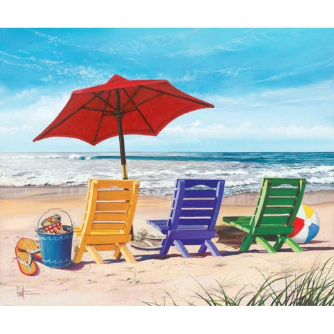 Beachy Keen Black Modern Wood Framed Art Print with Double Matting by Westmoreland, Scott