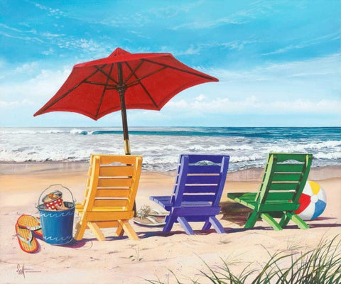 Beachy Keen White Modern Wood Framed Art Print with Double Matting by Westmoreland, Scott