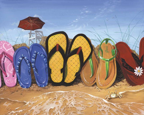 Flip Flop Fence Black Ornate Wood Framed Art Print with Double Matting by Westmoreland, Scott