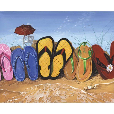 Flip Flop Fence Black Modern Wood Framed Art Print by Westmoreland, Scott