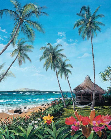 Maui Morning Black Ornate Wood Framed Art Print with Double Matting by Westmoreland, Scott