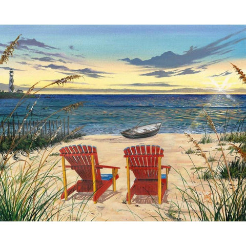Outer Banks Sunrise White Modern Wood Framed Art Print by Westmoreland, Scott