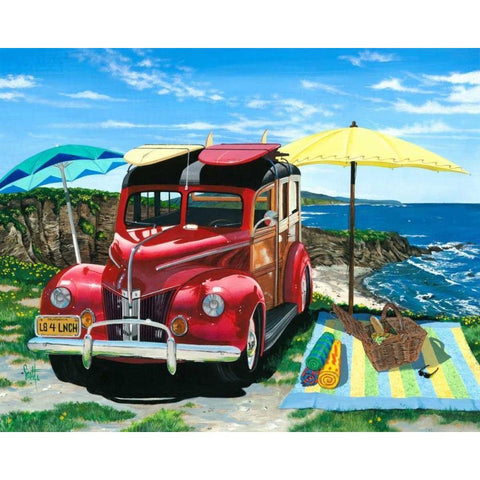 Palisades Picnic Black Modern Wood Framed Art Print with Double Matting by Westmoreland, Scott