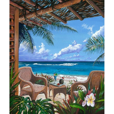 Paradise Porch Gold Ornate Wood Framed Art Print with Double Matting by Westmoreland, Scott