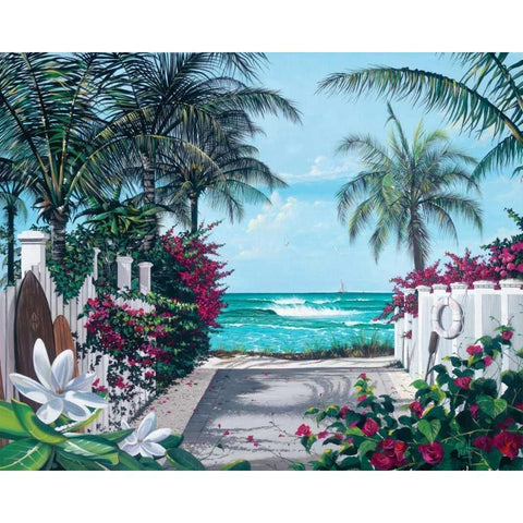 Pathway to Paradise White Modern Wood Framed Art Print by Westmoreland, Scott