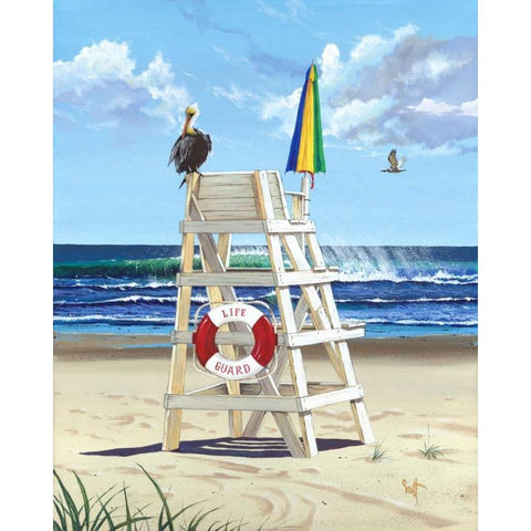 Pelican Perch Black Modern Wood Framed Art Print by Westmoreland, Scott