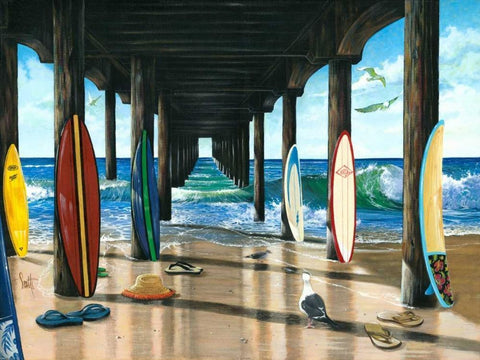 Pier Group White Modern Wood Framed Art Print with Double Matting by Westmoreland, Scott