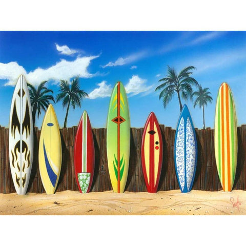 Starting Lineup White Modern Wood Framed Art Print by Westmoreland, Scott