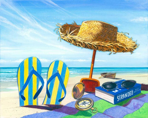 Stranded White Modern Wood Framed Art Print with Double Matting by Westmoreland, Scott