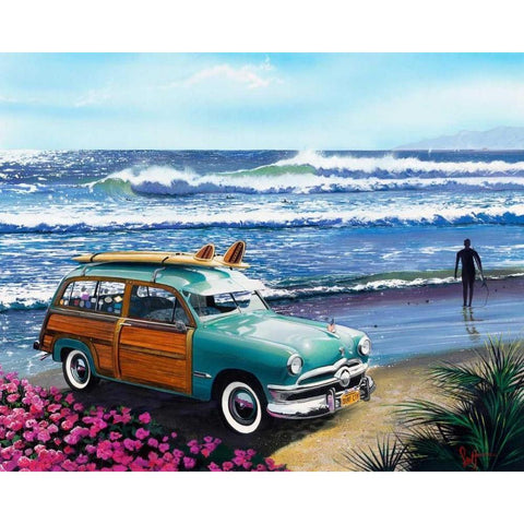 Surf City Gold Ornate Wood Framed Art Print with Double Matting by Westmoreland, Scott