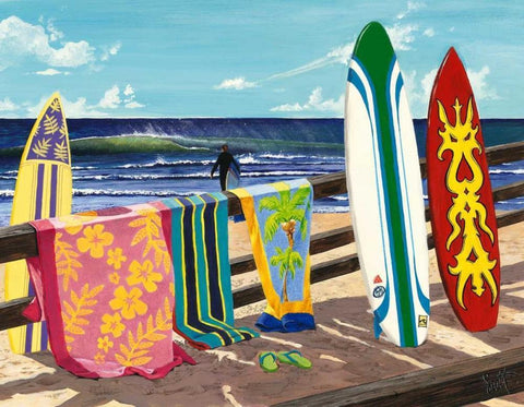 Warm Weather Gear White Modern Wood Framed Art Print with Double Matting by Westmoreland, Scott