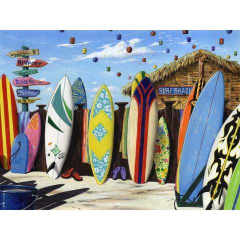 Surf Shack White Modern Wood Framed Art Print by Westmoreland, Scott