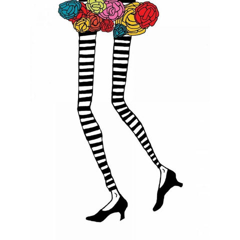 Skinny Legs 1 Black Modern Wood Framed Art Print with Double Matting by Weiss, Jan