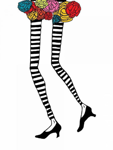 Skinny Legs 1 Black Ornate Wood Framed Art Print with Double Matting by Weiss, Jan