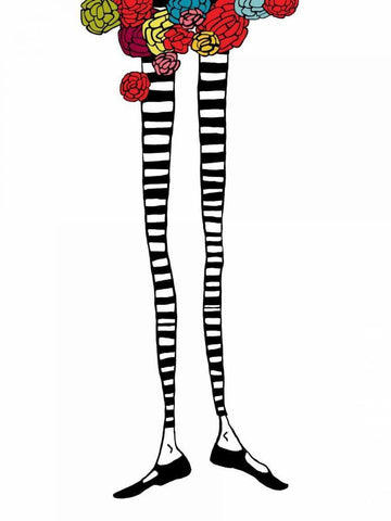 Skinny Legs 2 Black Ornate Wood Framed Art Print with Double Matting by Weiss, Jan