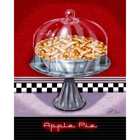 Apple Pie White Modern Wood Framed Art Print by Warren, Sheri