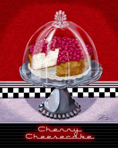 Cherry Cheesecake White Modern Wood Framed Art Print with Double Matting by Warren, Sheri