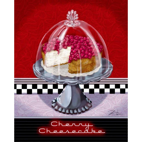 Cherry Cheesecake White Modern Wood Framed Art Print by Warren, Sheri