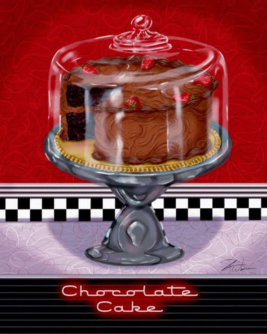 Chocolate Cake White Modern Wood Framed Art Print with Double Matting by Warren, Sheri