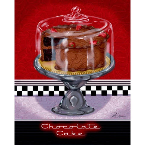 Chocolate Cake White Modern Wood Framed Art Print by Warren, Sheri