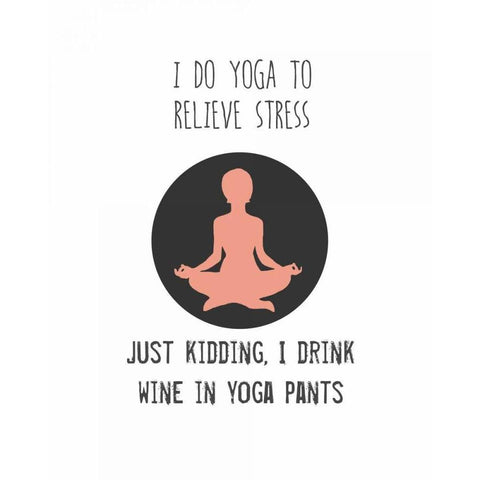 Wine and Yoga Gold Ornate Wood Framed Art Print with Double Matting by Weiss, Jan