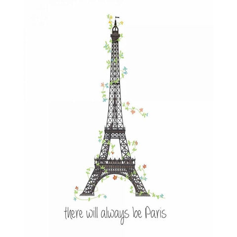 There Will Always Be Paris Gold Ornate Wood Framed Art Print with Double Matting by Weiss, Jan