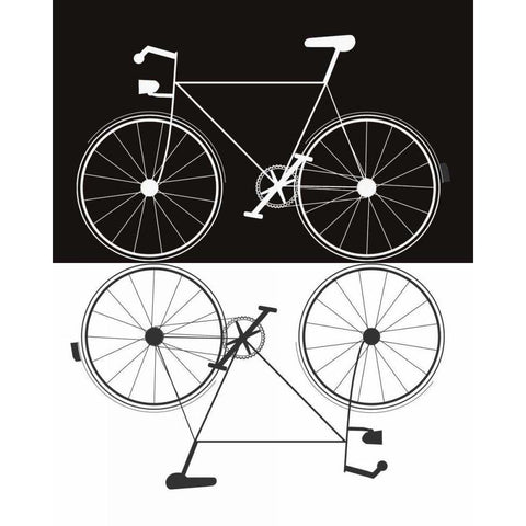 Two Bikes Black Modern Wood Framed Art Print by Weiss, Jan