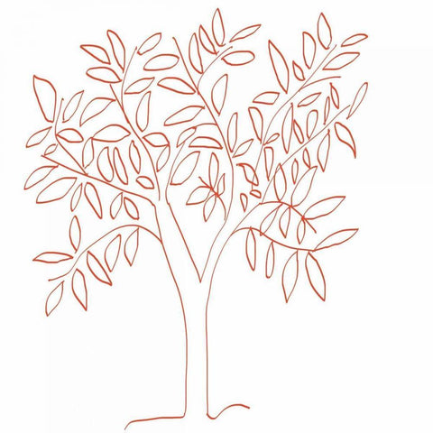 A Tangerine Tree White Modern Wood Framed Art Print with Double Matting by Weiss, Jan