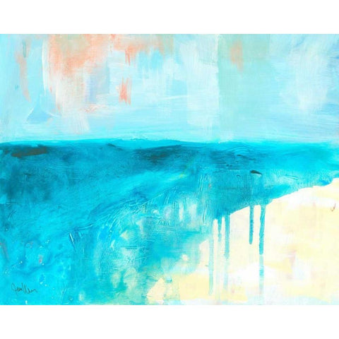 Coastal Blues 2 Black Modern Wood Framed Art Print with Double Matting by Weiss, Jan