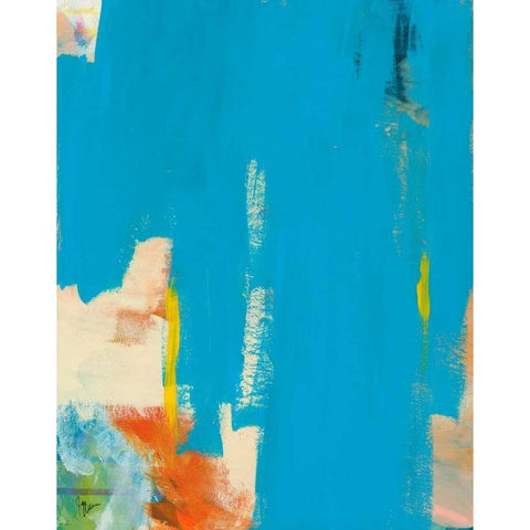 Aqua Tide Black Modern Wood Framed Art Print by Weiss, Jan