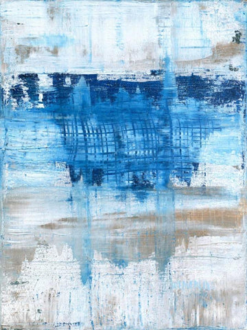 Splash White Modern Wood Framed Art Print with Double Matting by Weaverling, Julie