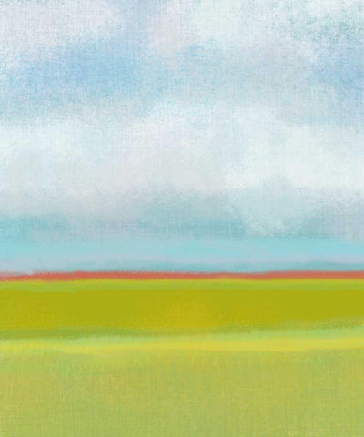 Meadow 1 White Modern Wood Framed Art Print with Double Matting by Weiss, Jan