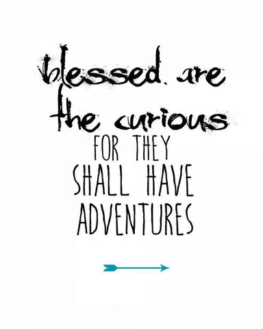 Blessed Are the Curious White Modern Wood Framed Art Print with Double Matting by Weiss, Jan