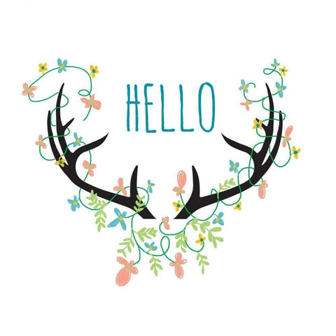 Hello White Modern Wood Framed Art Print by Weiss, Jan