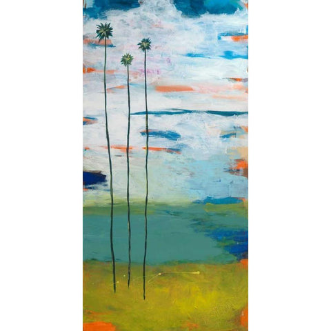 Desert Palms White Modern Wood Framed Art Print by Weiss, Jan