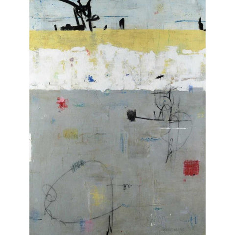 Borderline Black Modern Wood Framed Art Print by Weaverling, Julie