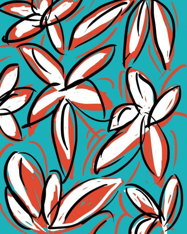 Wild Garden Two White Modern Wood Framed Art Print with Double Matting by Weiss, Jan