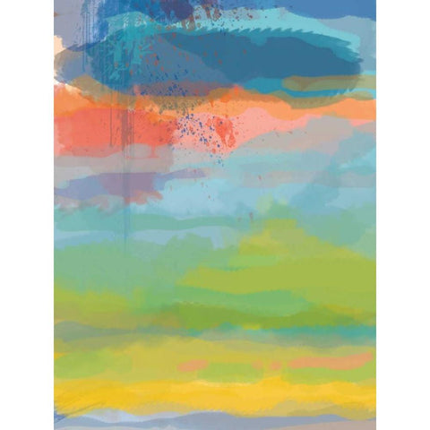 Coral Sky Black Modern Wood Framed Art Print by Weiss, Jan