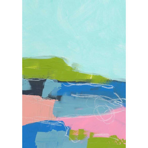 Landscape No. 96 Black Modern Wood Framed Art Print with Double Matting by Weiss, Jan