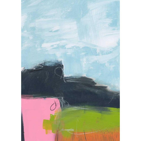 Landscape No. 97 Black Modern Wood Framed Art Print by Weiss, Jan