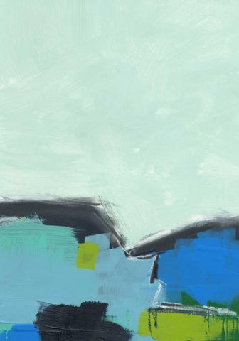 Landscape No. 98 White Modern Wood Framed Art Print with Double Matting by Weiss, Jan