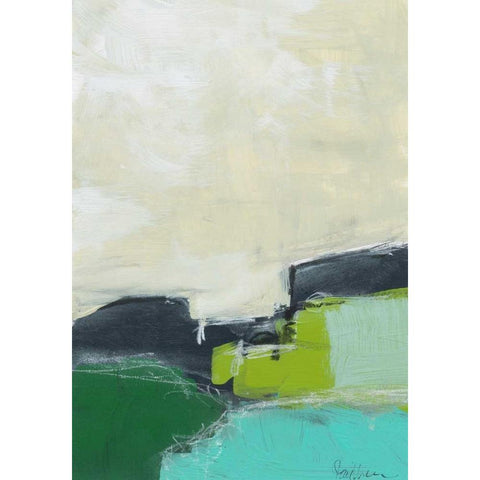 Landscape No. 99 Black Modern Wood Framed Art Print by Weiss, Jan