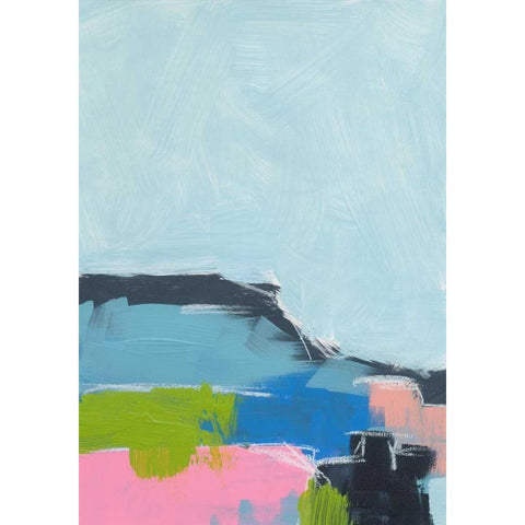 Landscape No. 100 Black Modern Wood Framed Art Print by Weiss, Jan