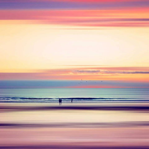 Pastel Horizons Black Modern Wood Framed Art Print by Wuestenhagen, Dirk