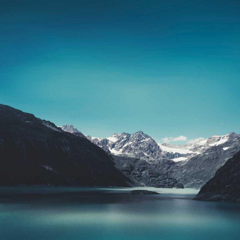 Turquoise Mountain Lake Black Modern Wood Framed Art Print by Wuestenhagen, Dirk