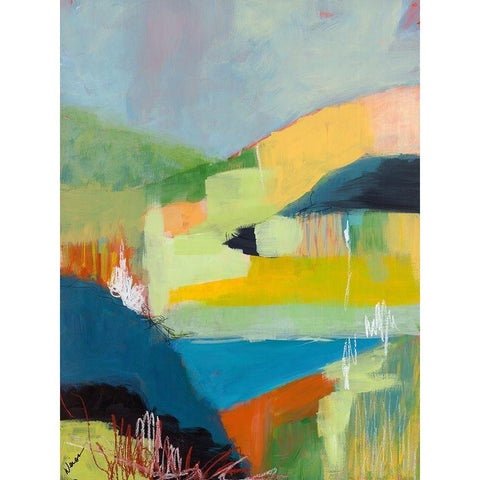 Coastal Hills Black Modern Wood Framed Art Print by Weiss, Jan