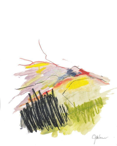 Abstract Landscape No. 12 White Modern Wood Framed Art Print with Double Matting by Weiss, Jan